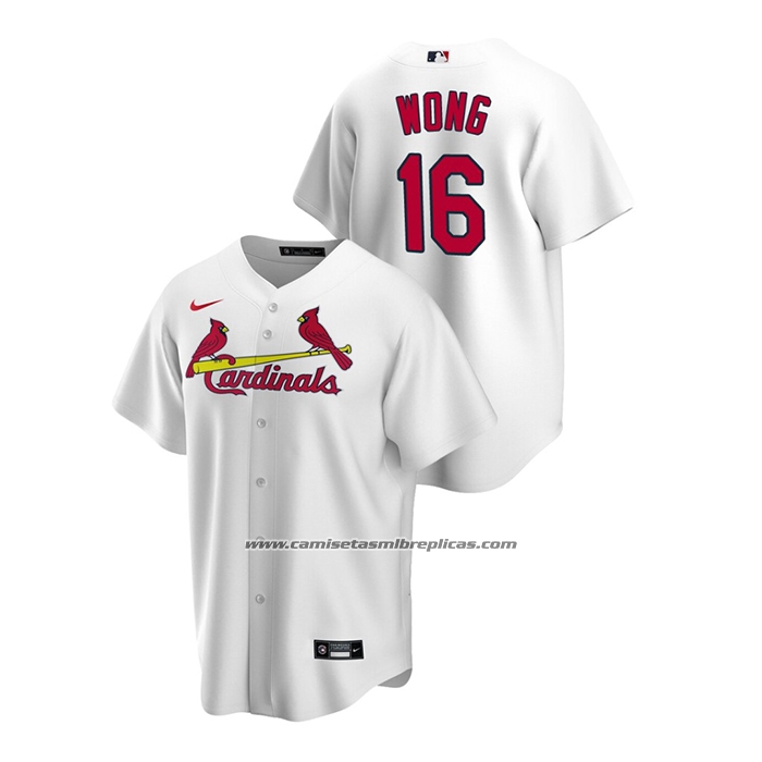 Camiseta Beisbol Hombre St. Louis Cardinals Kolten Wong Replica Primera Blanco